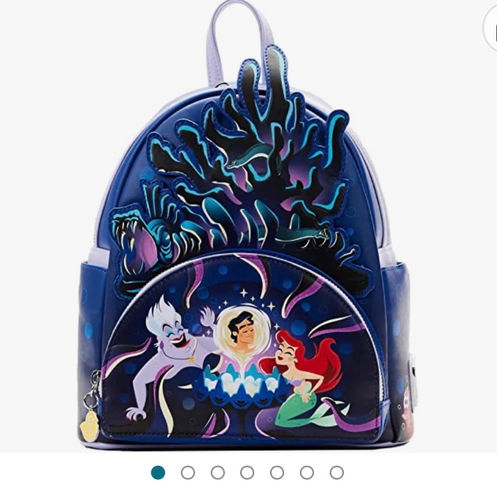 LoungeFly The Little Mermaid Ursula Lair glow in the dark mini backpack